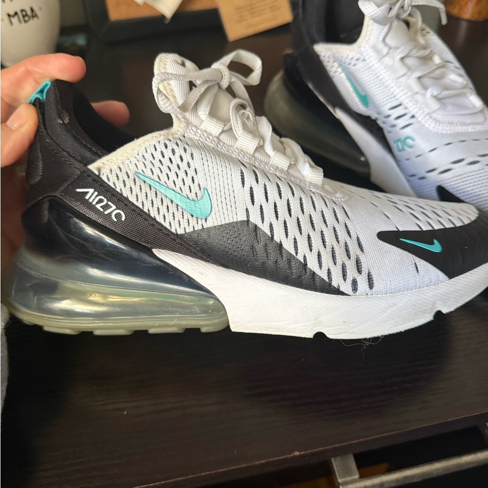 Nike White Black with Teal Accent Running Shoes